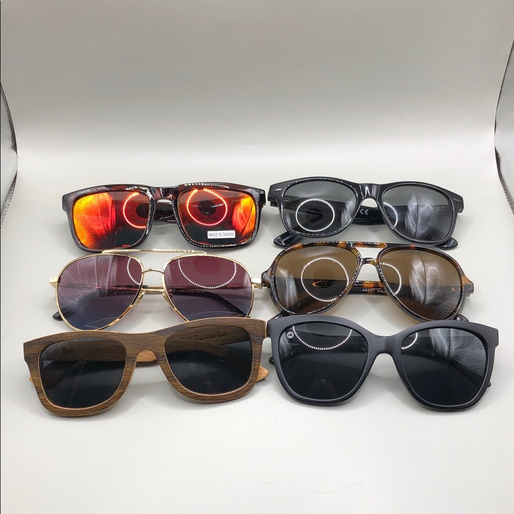 Bundle 6 classic square aviator pilot sunglasses various brands.